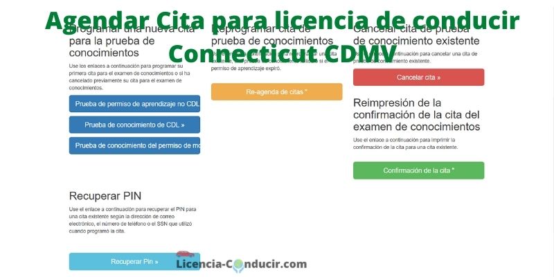 Agendar Cita para licencia de conducir Connecticut CDMV