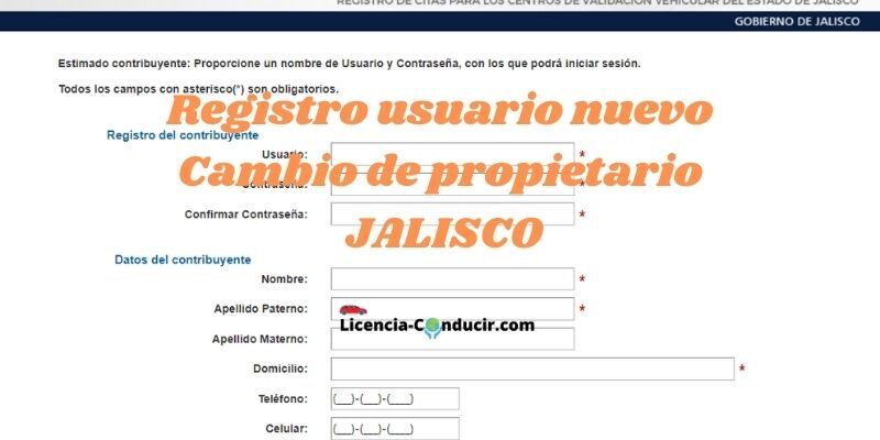 Cita para cambio de propietario JALISCO 