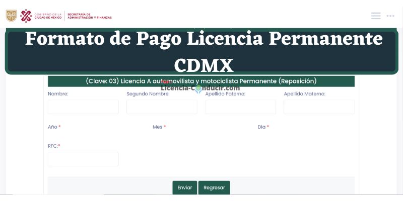 Formato de Pago Licencia Permanente CDMX