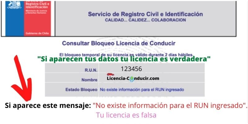 verificar licencia chilena en el sistema